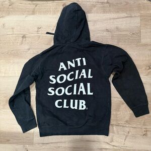 Anti Social Social Club Black Hoodie with White Circular Logo
